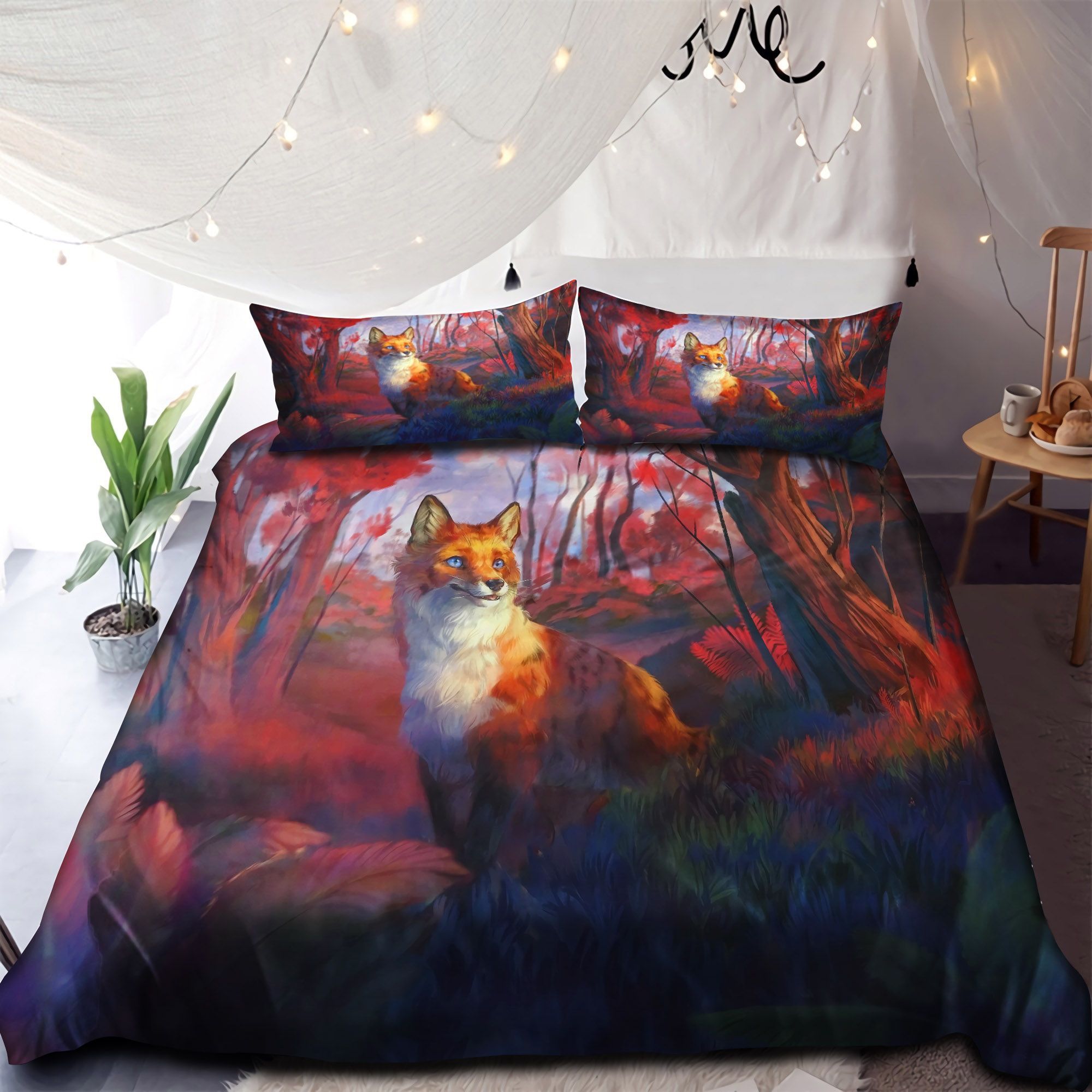 A Lovely Fox In Forest Bedding Set