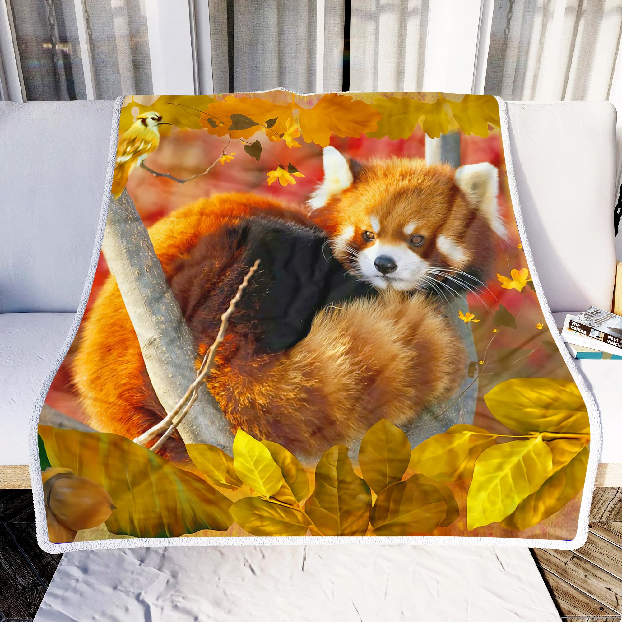 A Lovely Red Panda Fleece Blanket