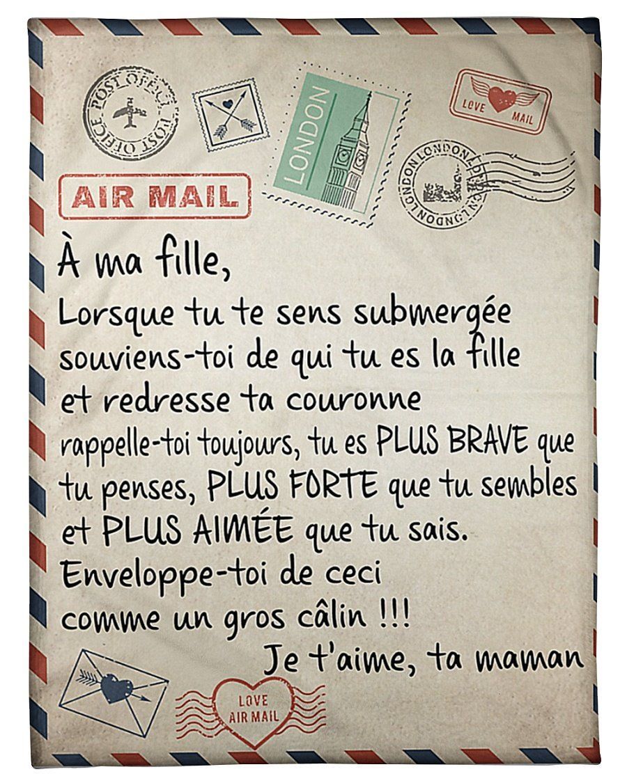 A Ma Fille Lorque Tu Te Sens Submergee Fleece Blanket Fleece Blanket