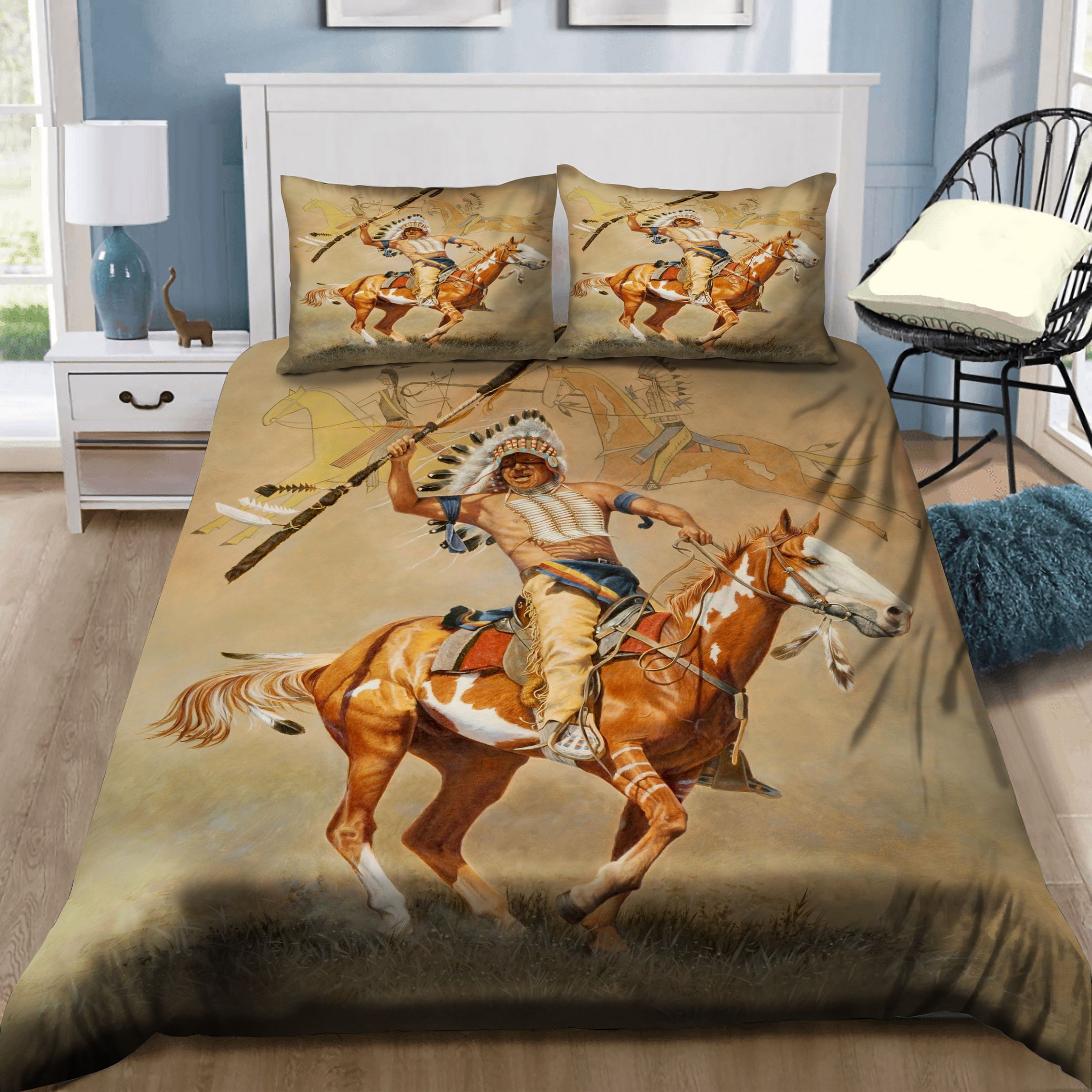 A Man Riding Horse Bedding Set