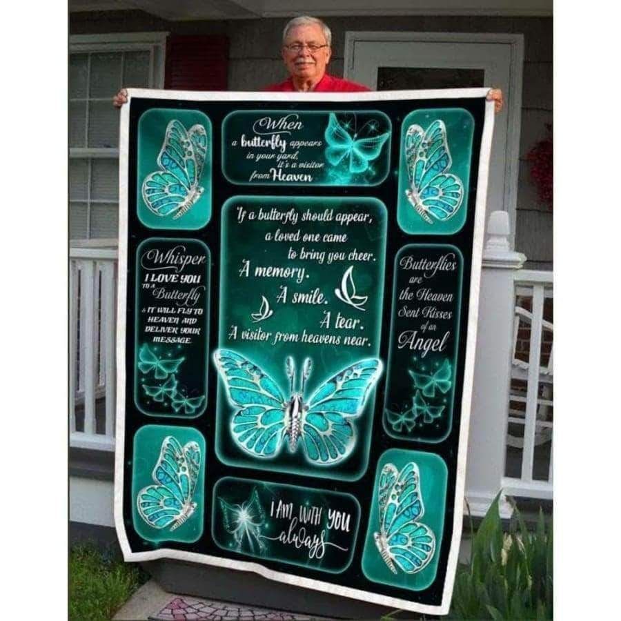 A Memory Butterfly Silver Sherpa Fleece Blanket