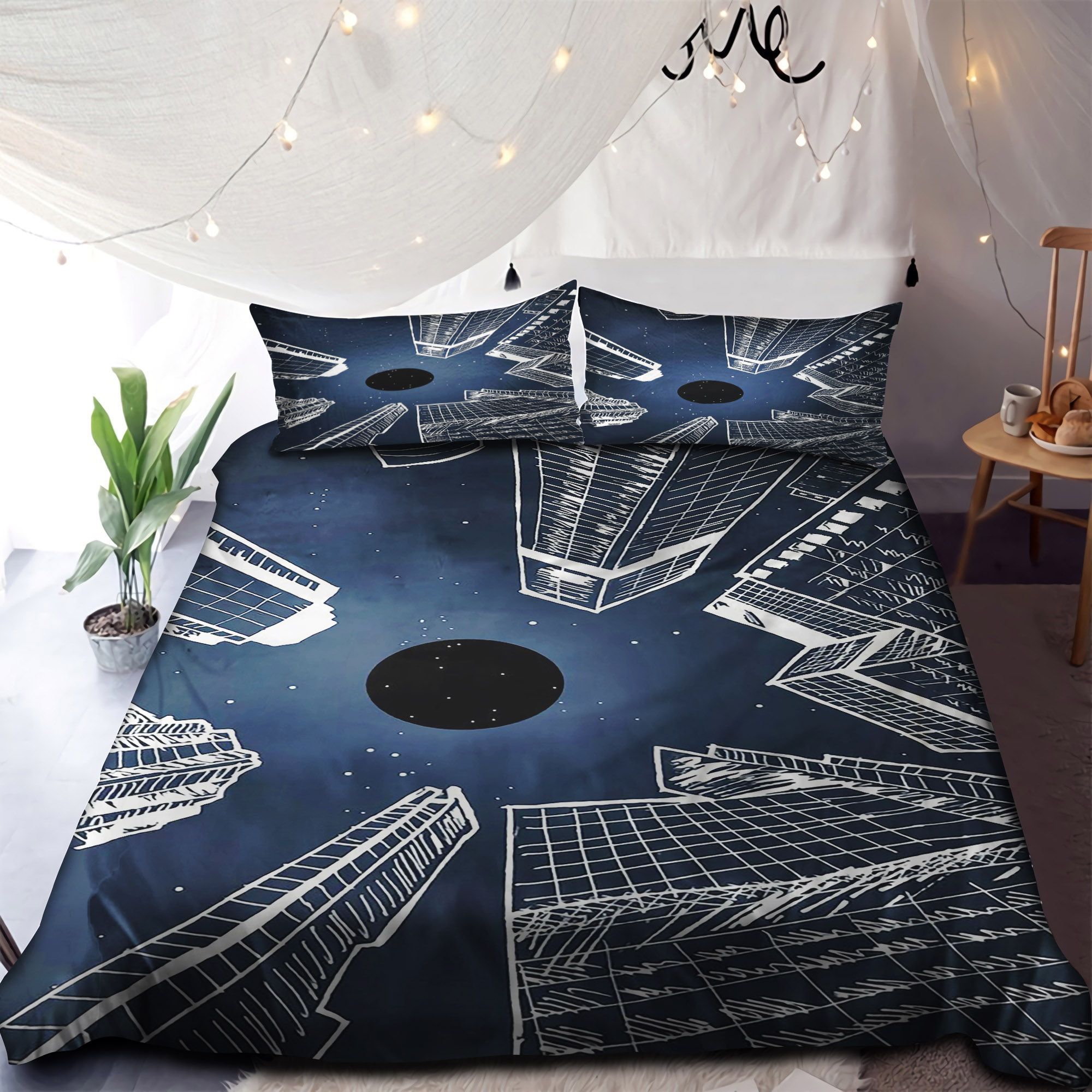 A Night Sky In The City Bedding Set
