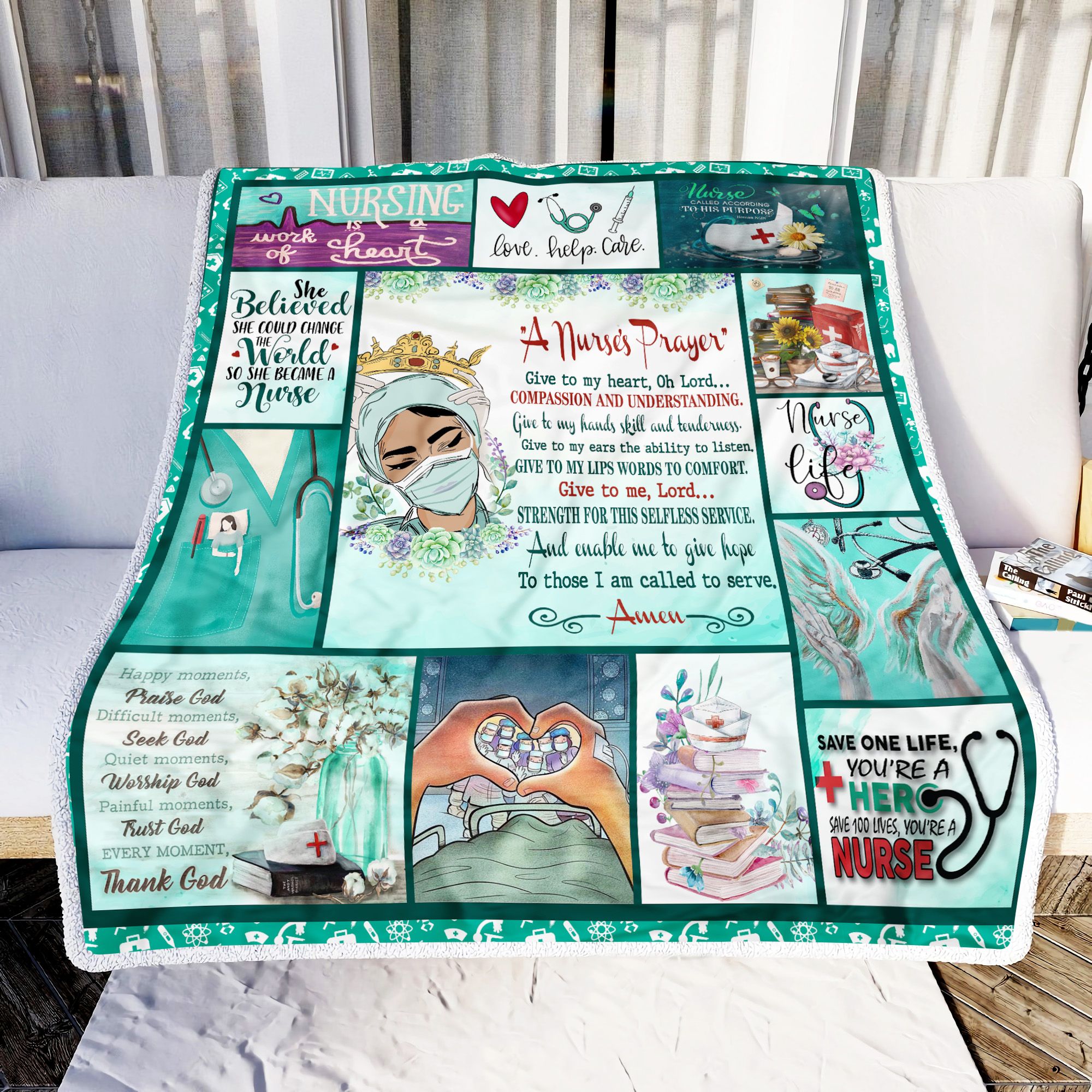 A Nurse Prayer Fleece Blanket