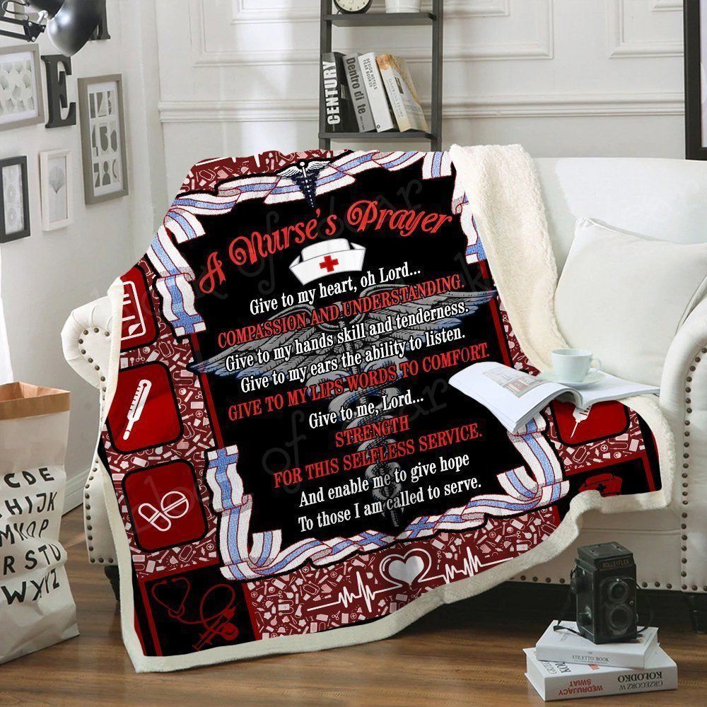 A Nurse’s Prayer Sherpa Fleece Blanket