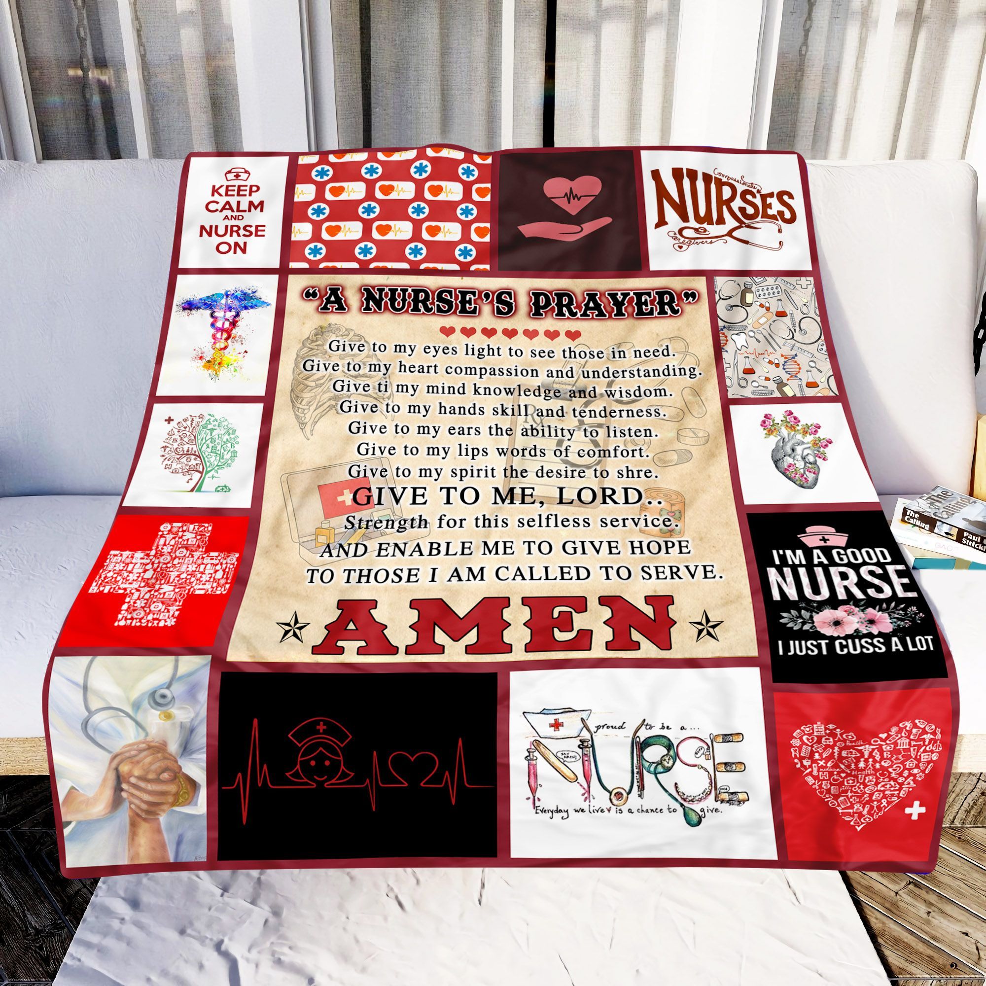 A Nurses Prayer Sherpa Fleece Blanket