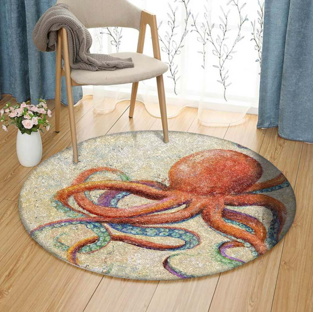 A Octopus Round Carpet