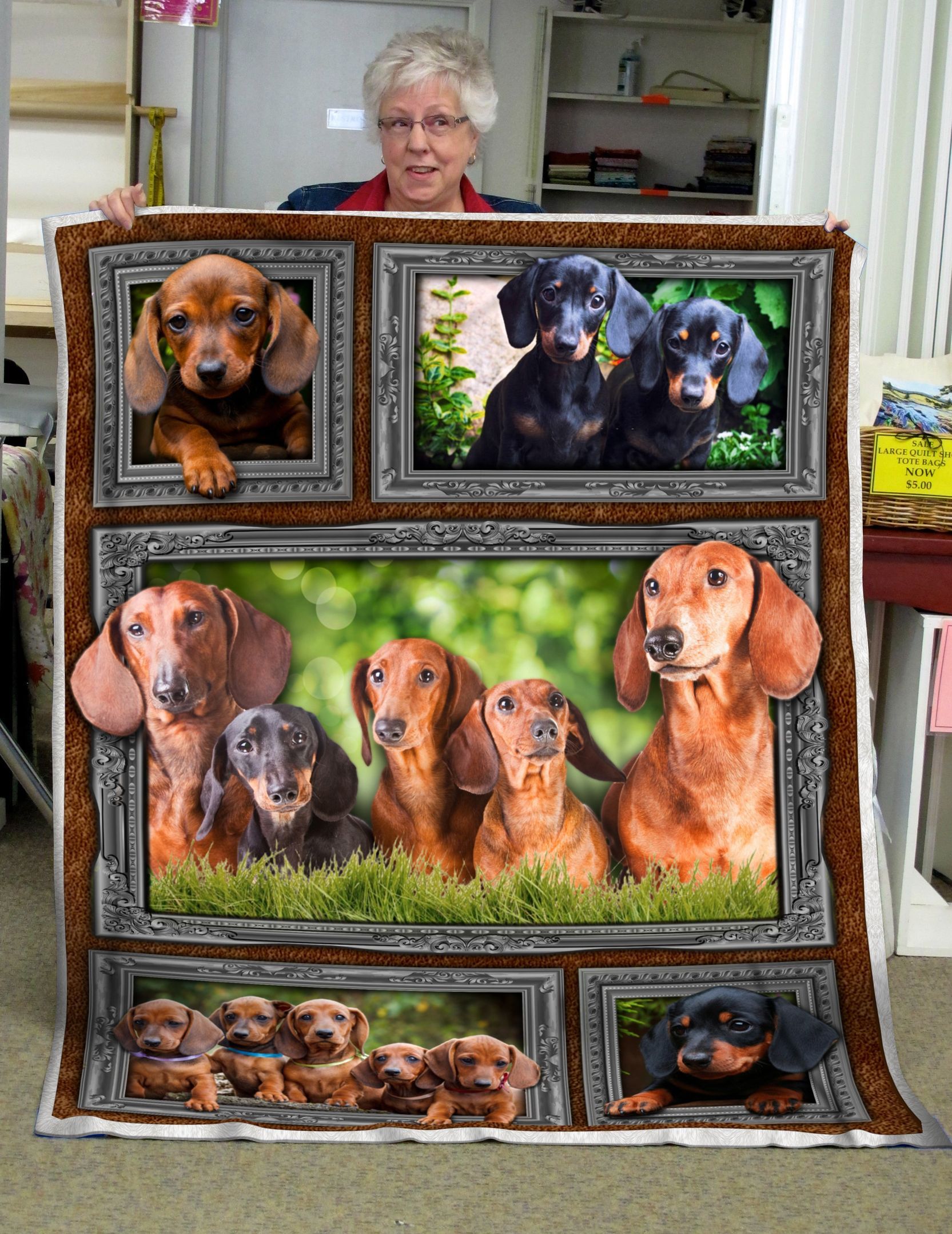 A Pack Of Dachshunds Sherpa Fleece Blanket