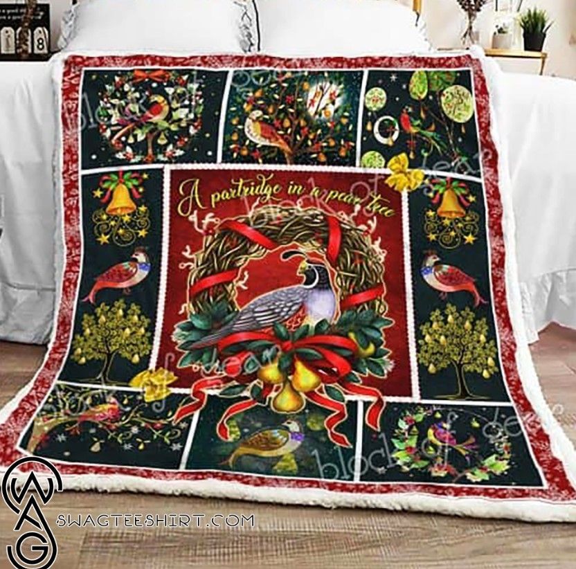 A Partridge In A Pear Tree Christmas Sherpa Fleece Blanket