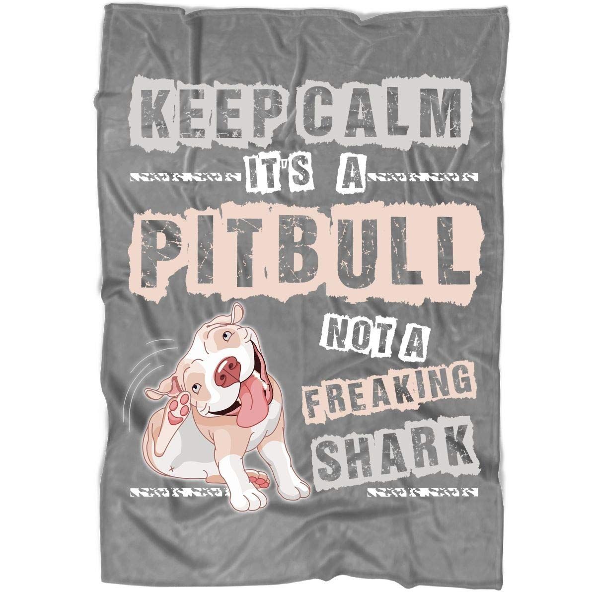 A Pitbull Not A Shark Sherpa Fleece Blanket