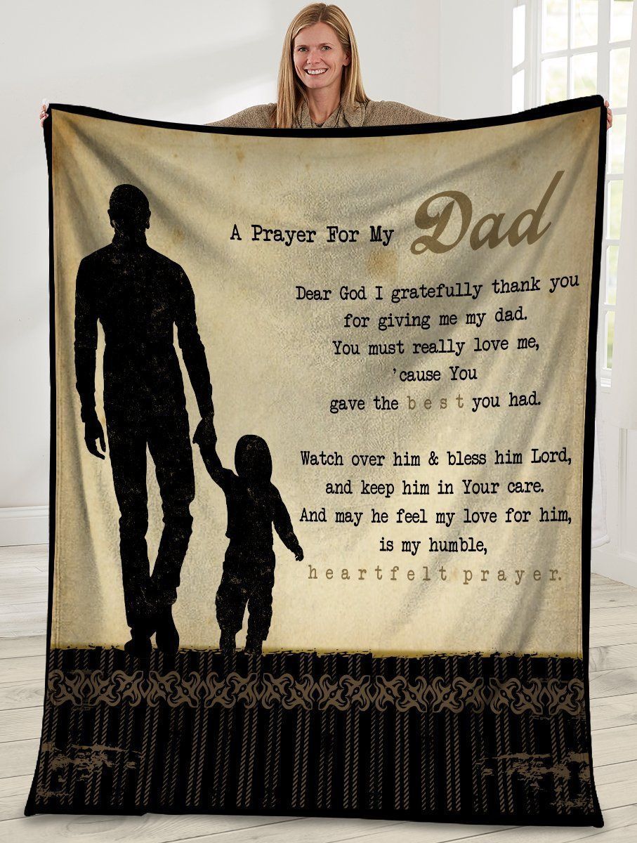 A Prayer For My Dad Dad And Son Fleece Blanket