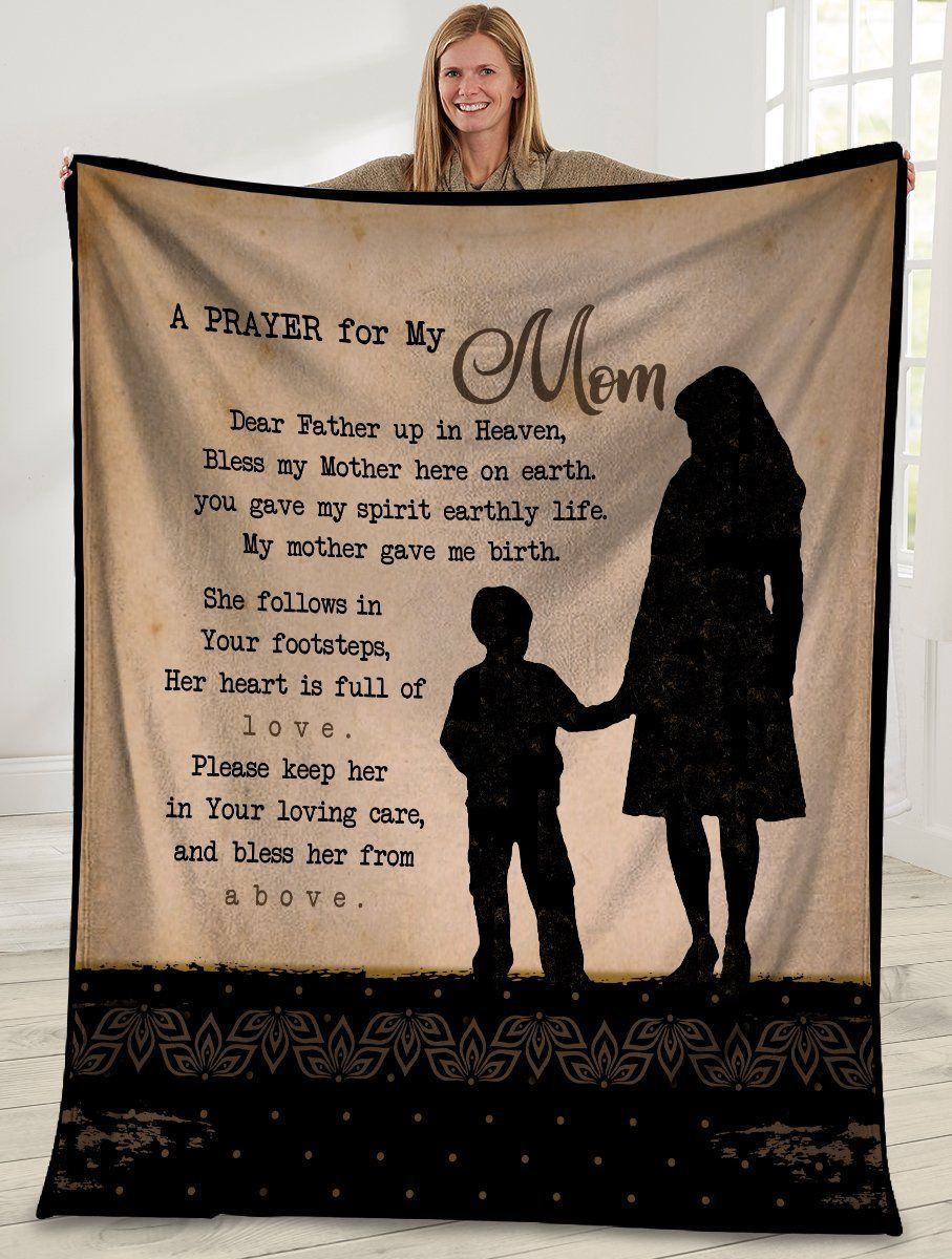 A Prayer For My Mom Mom And Son Fleece Blanket