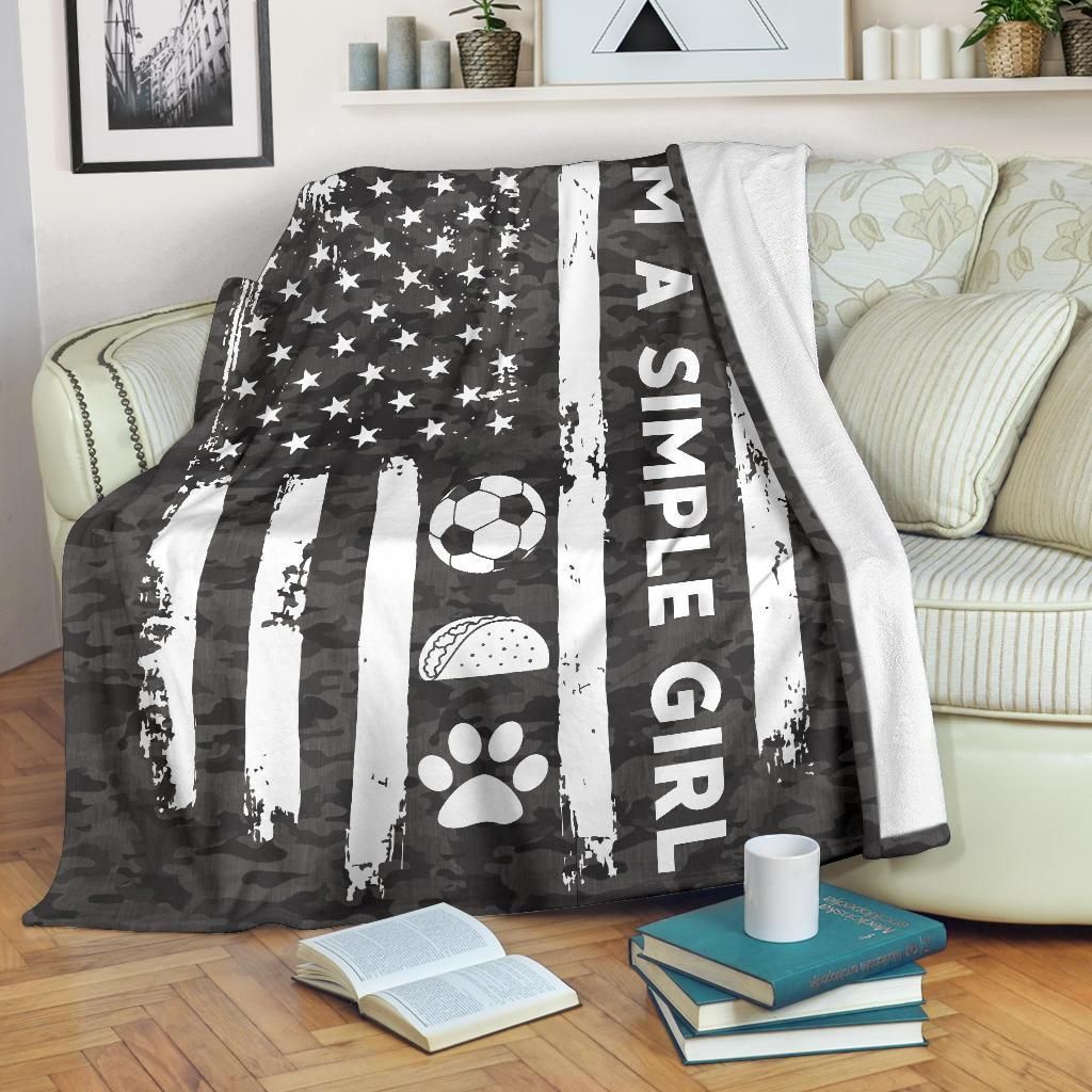 A Simple Girl Soccer Sherpa Fleece Blanket