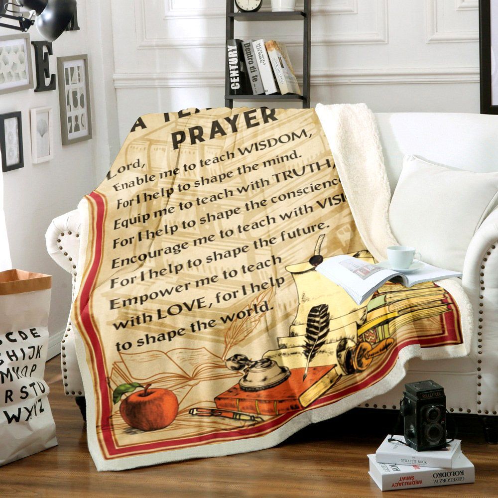 A Teacher Prayer Sherpa Fleece Blanket