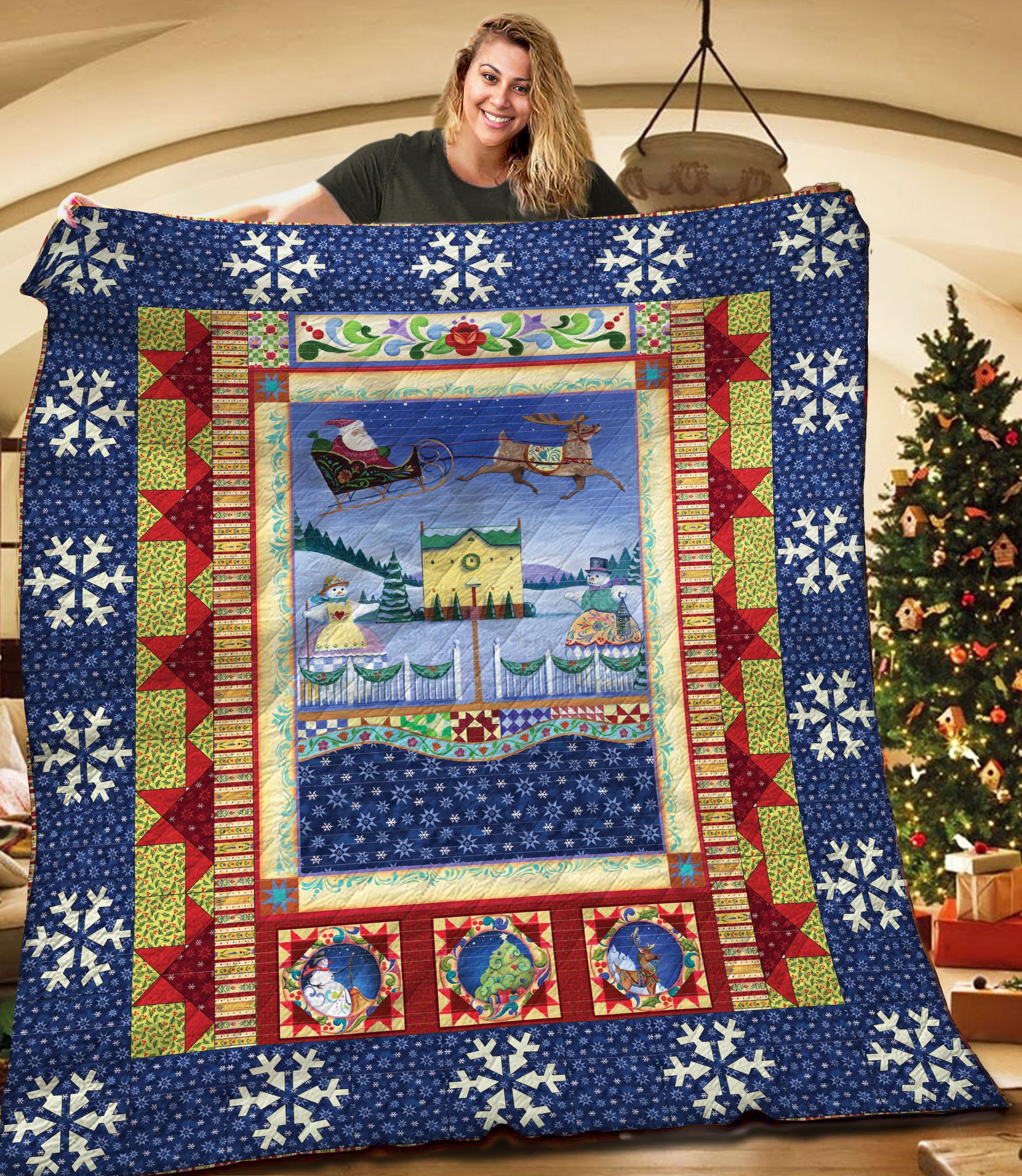 A Village Christmas TNT181112NH Quilt Blanket