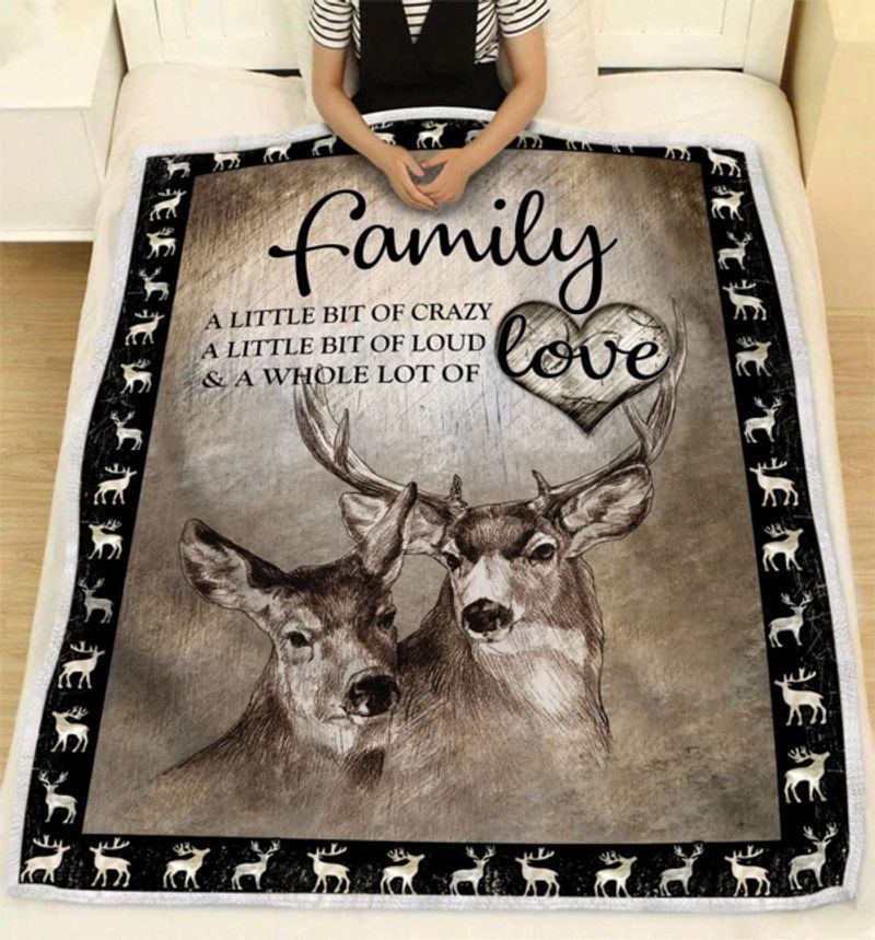 A Whole Lot Of Love Family Husband Wife Sherpa Fleece Blanket