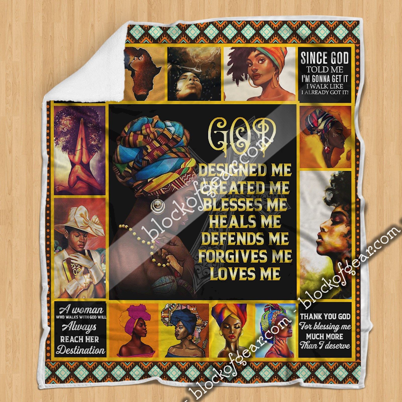 A Woman Who Walks With God Will Always Reach Her Destination Black Woman Sherpa Fleece Blanket