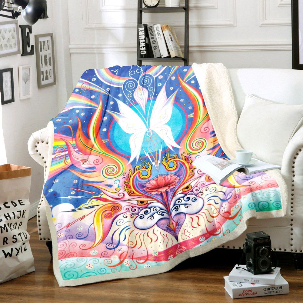 Abstract Colour Dragon Sherpa Fleece