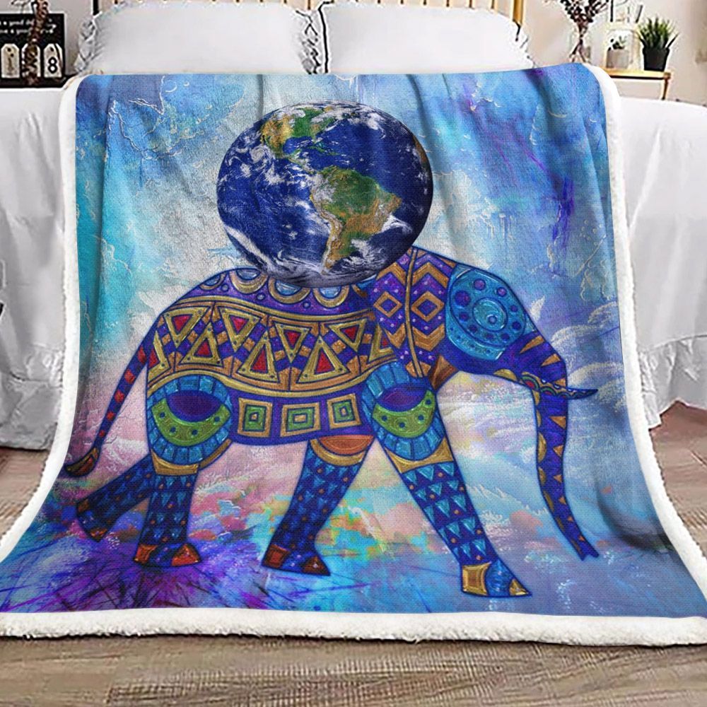 Abstract Elephant Sherpa Fleece Blanket