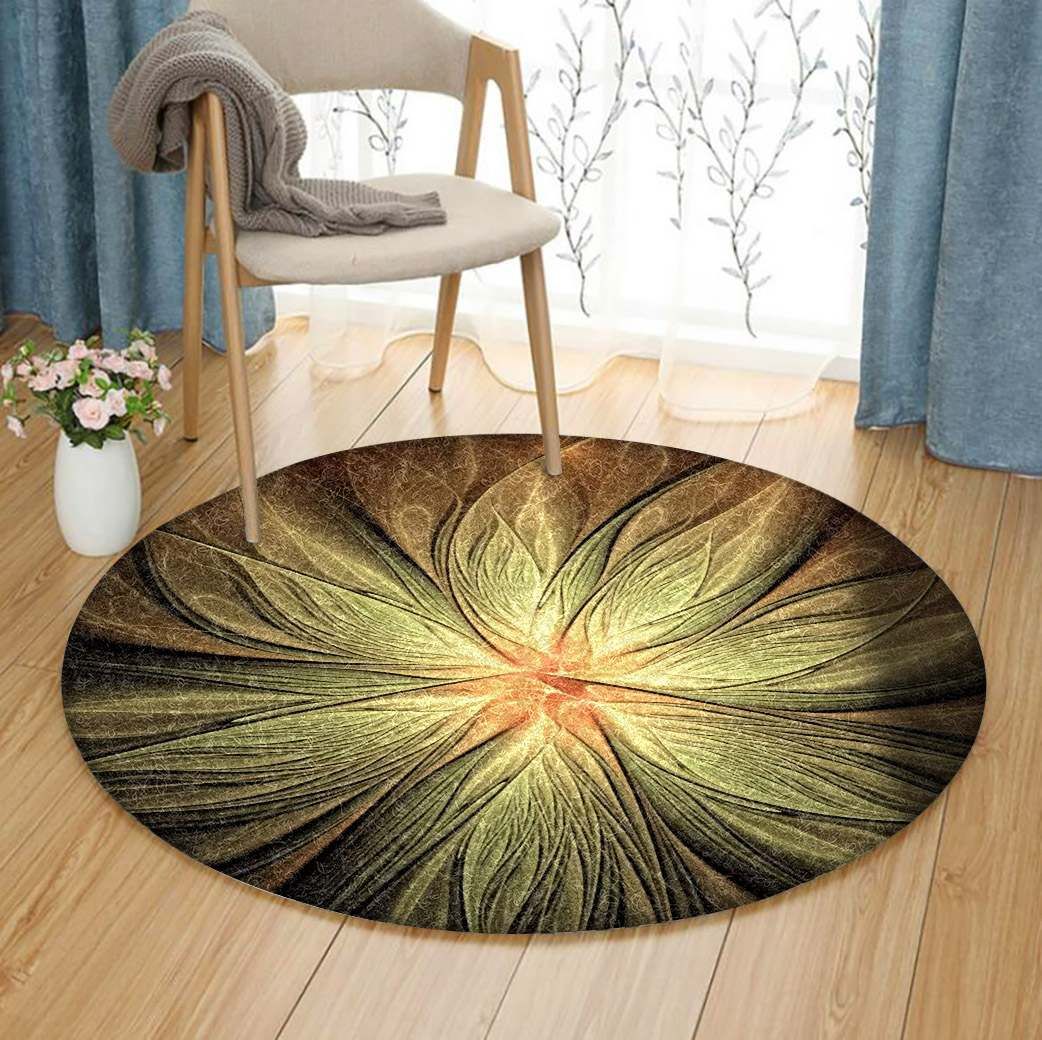 Abstract Flower Round Carpet