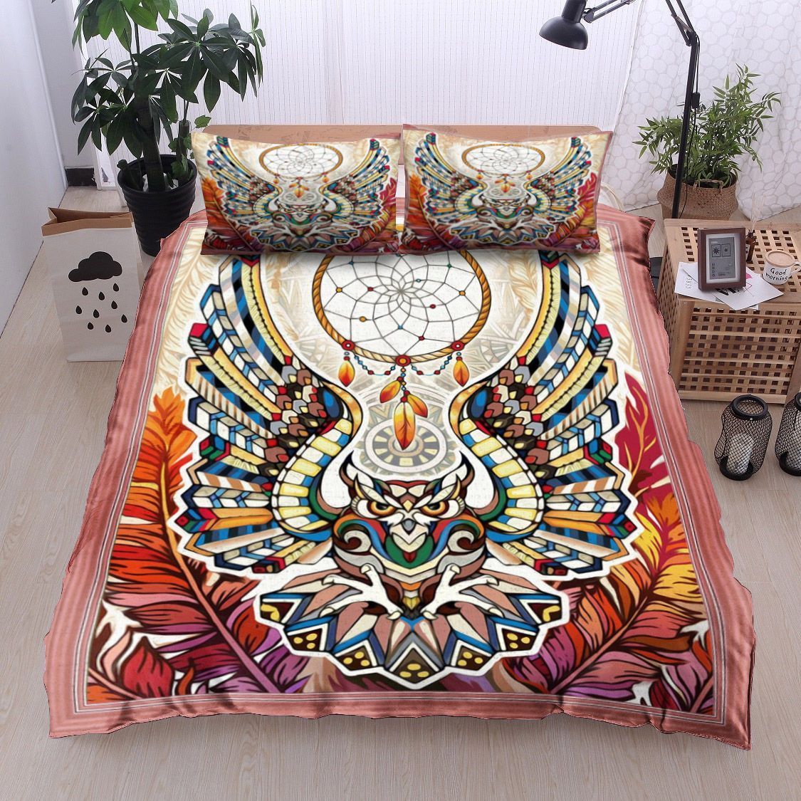 Abstract Owl Dream Catcher Bedding Set