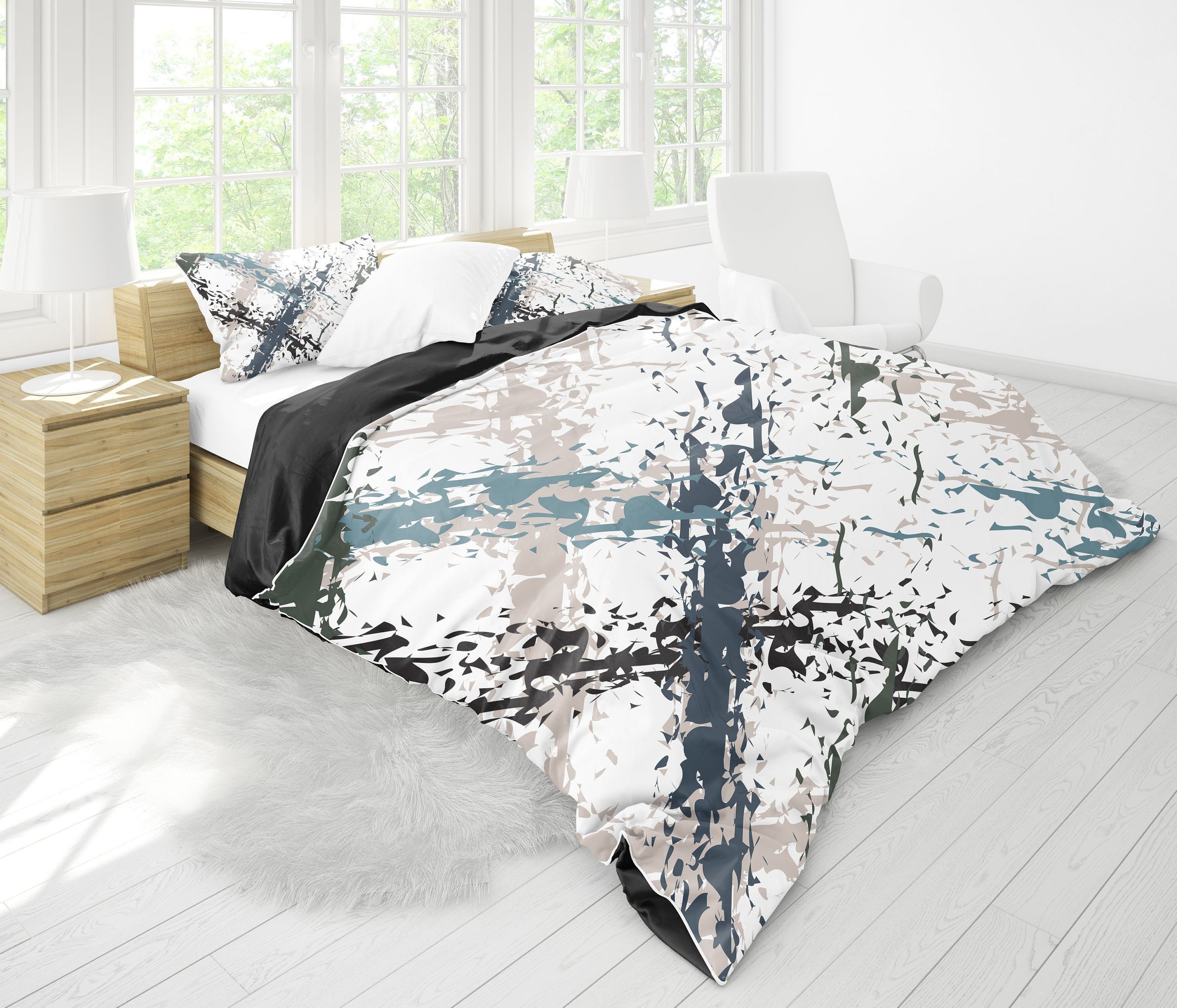 Abstract Paint Bold Pattern Bedding Set
