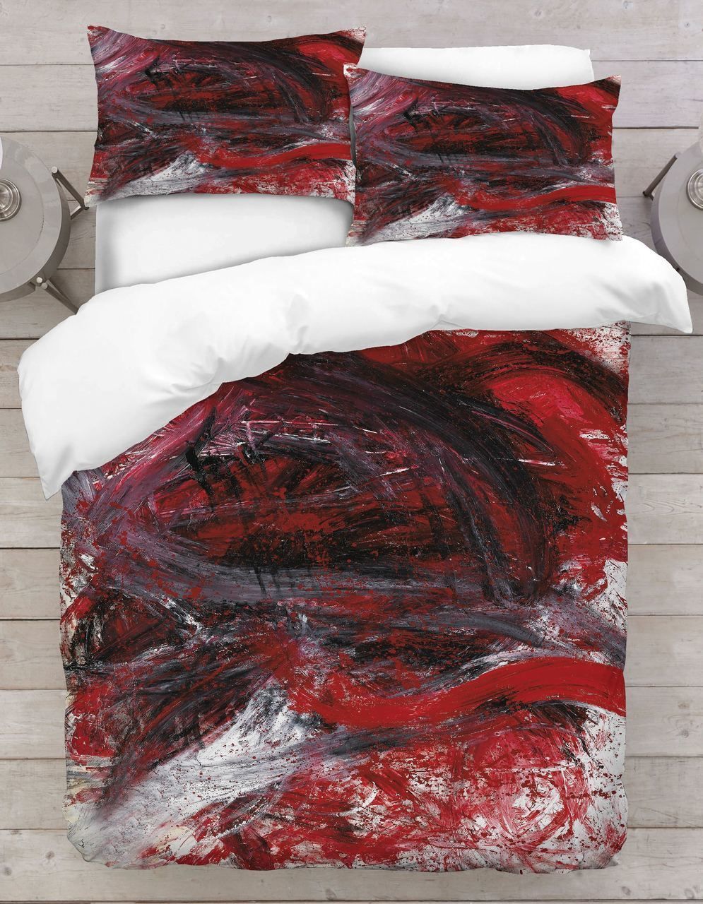 Abstract Painting Red Black 3d Bedding Set