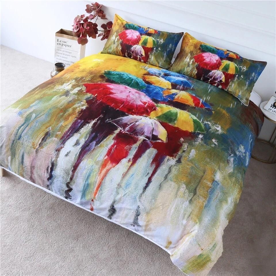 Abstract People In The Rain Bedding Set