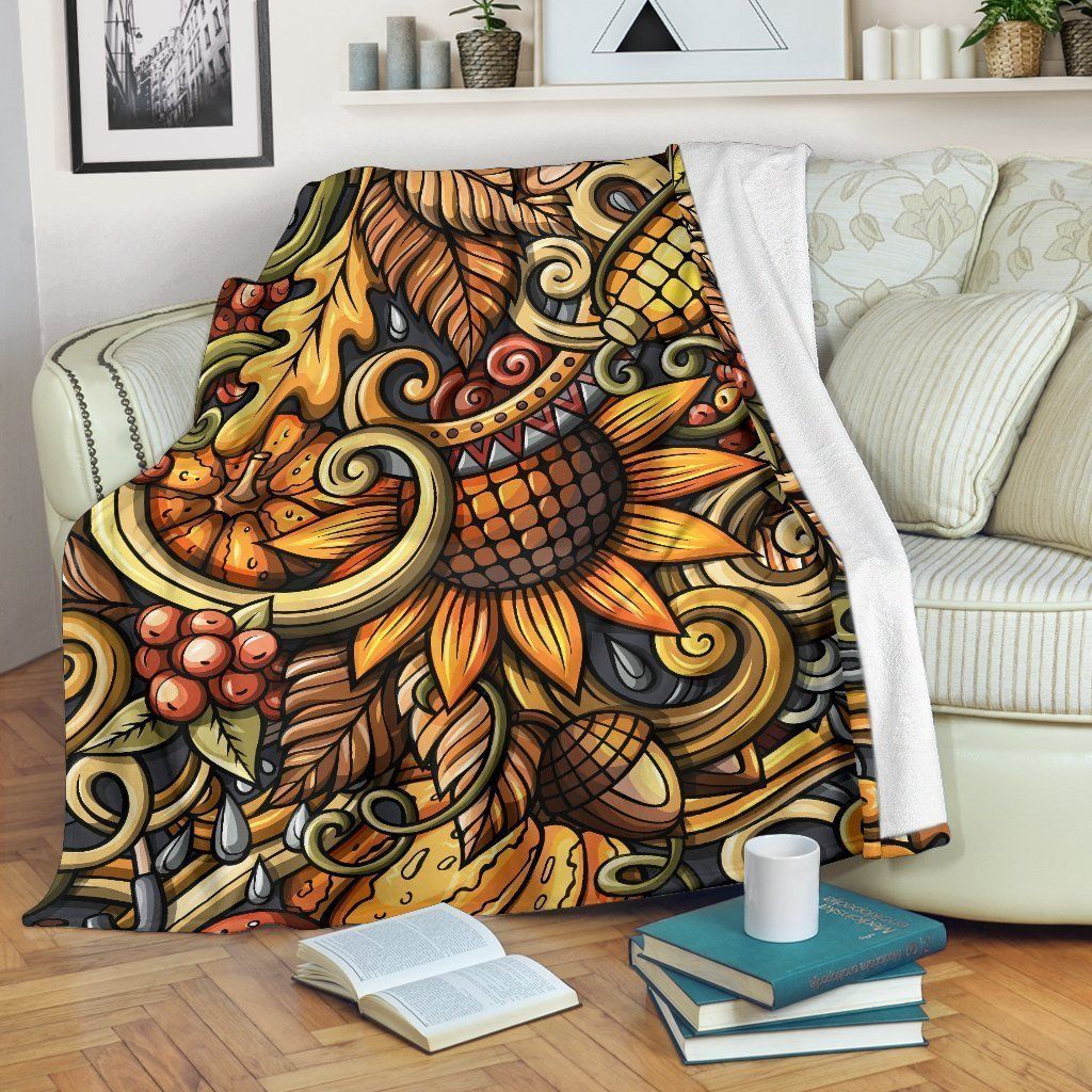 Abstract Sunflower Sherpa Fleece Blanket