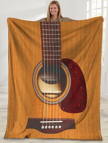 Acoustic Guitar Fleece Blanket