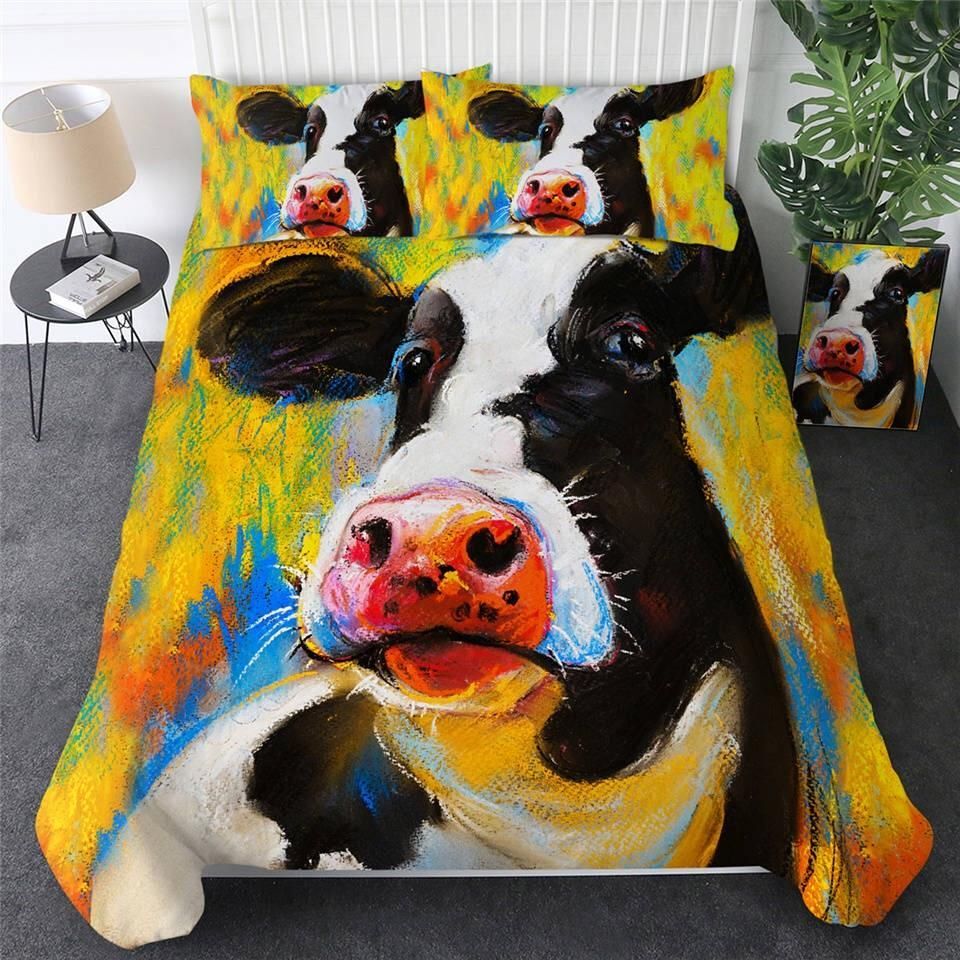 Acrylic Painted Cows Bedding Set