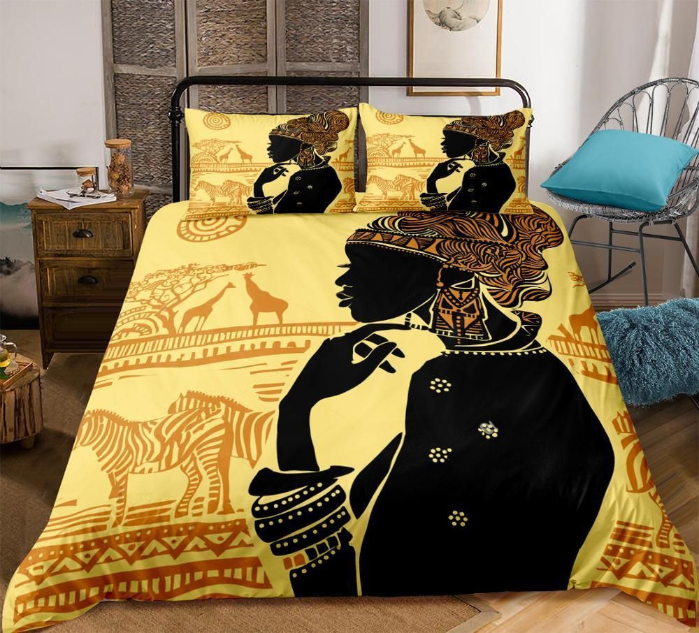 Adorable African Woman Bedding Set