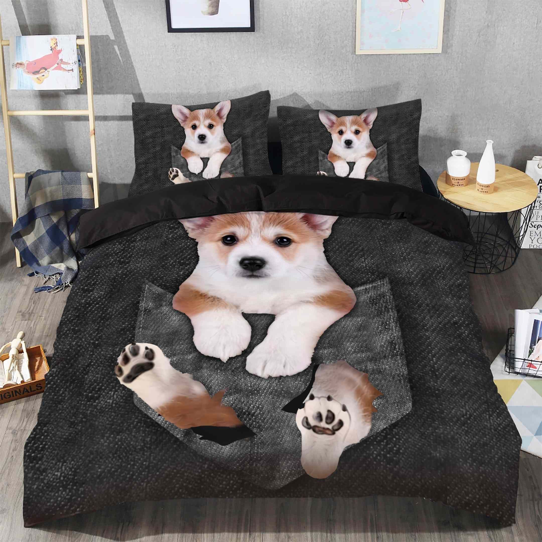 Adorable Corgi Bedding Set