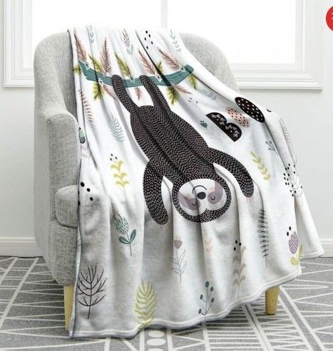 Adorable Cute Sloth Sherpa Fleece Blanket