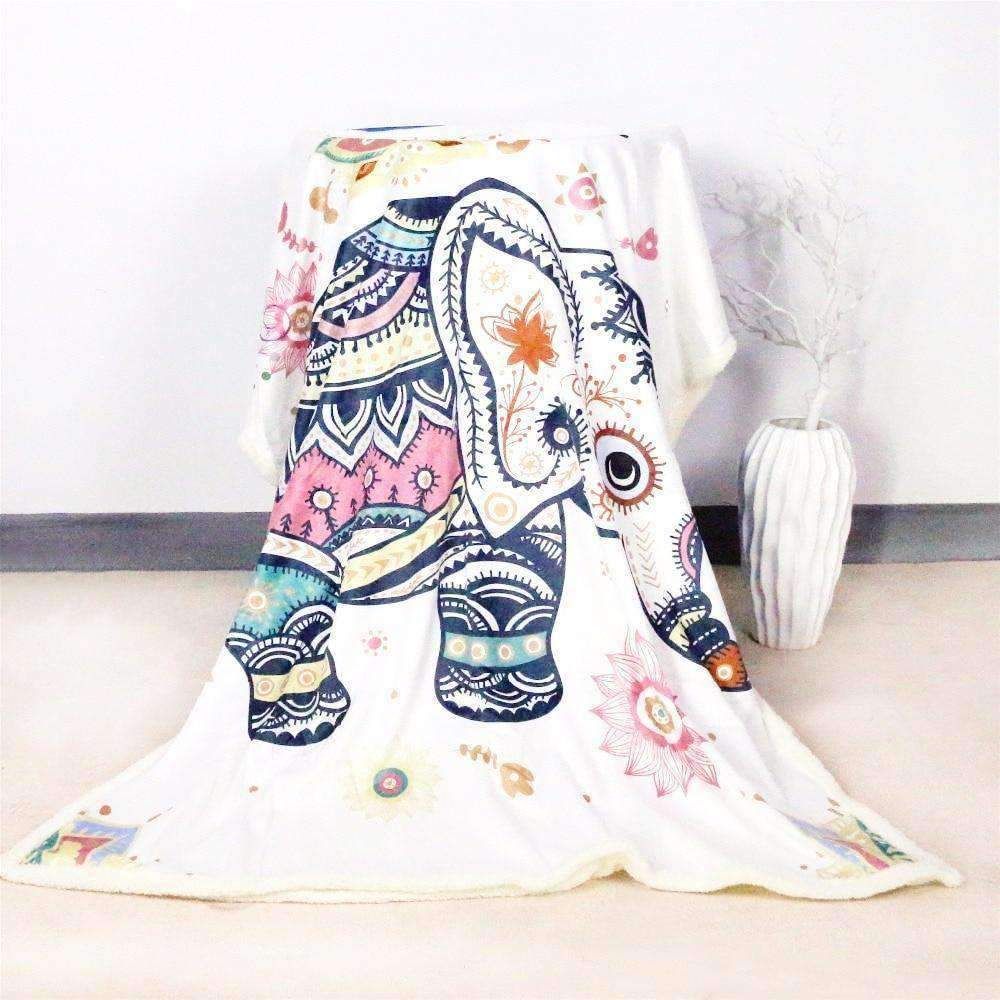 Adorable Elephant Sherpa Fleece Blanket