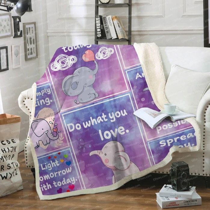 Adorable Elephant Sherpa Fleece Blanket