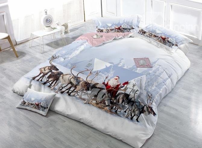 Adorable Santa Reindeer Bedding Set