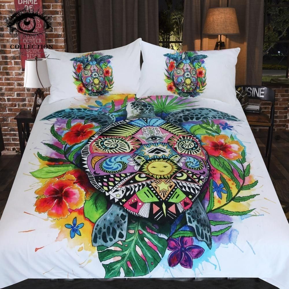 Adorable Turtle Flower Bedding Set