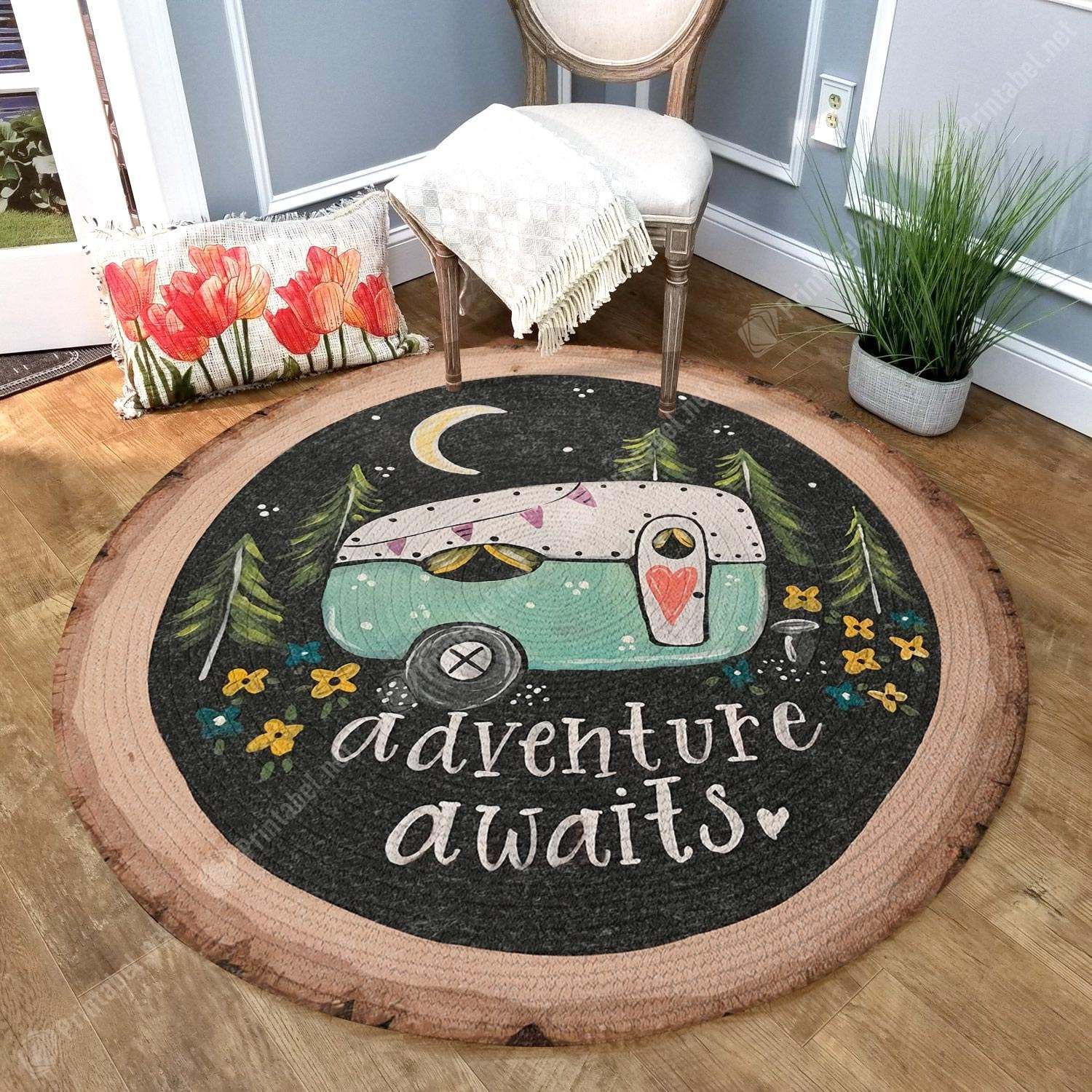 Adventure Awaits Round Carpet