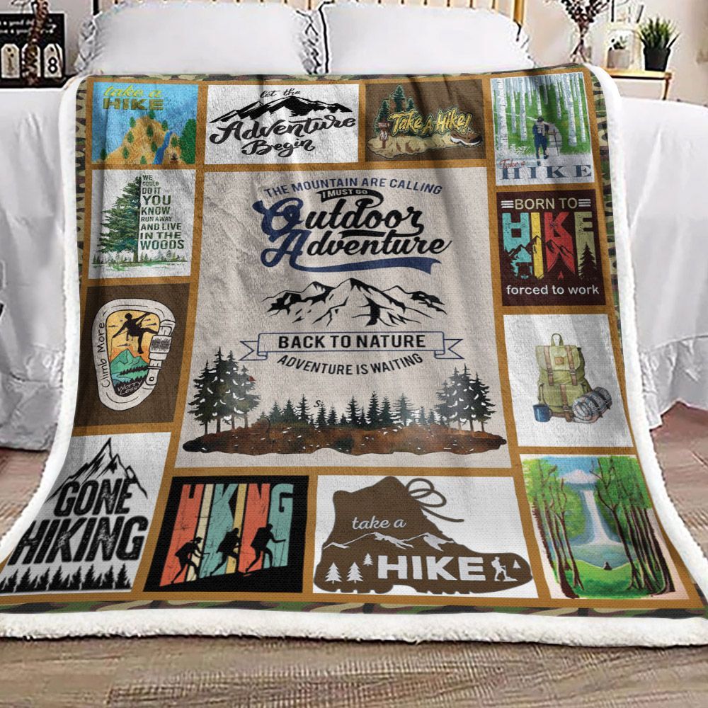 Adventure Hiking Sherpa Fleece Blanket
