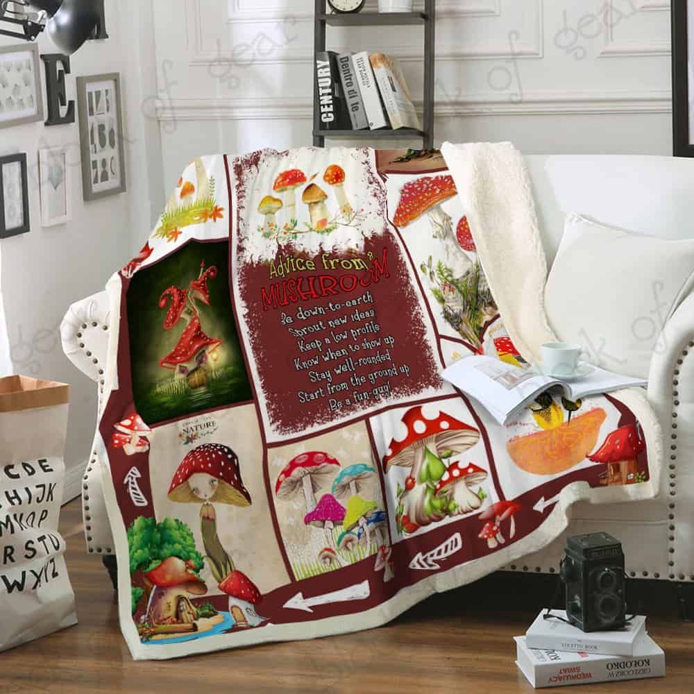 Advice From A Mushroom Fleece Blanket