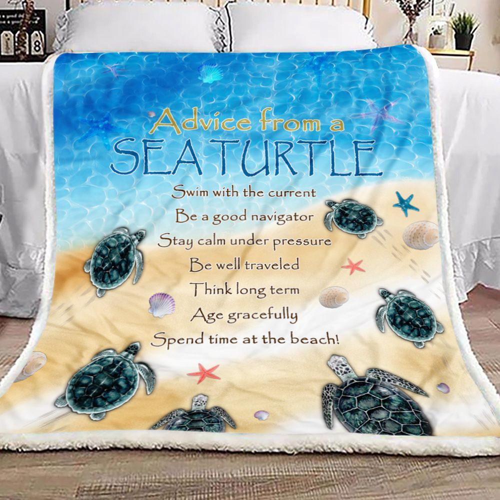 Advice From A Sea Turtle Fleece Blanket