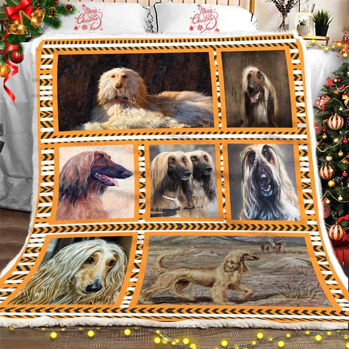 Afghan Hound Christmas Fleece Blanket