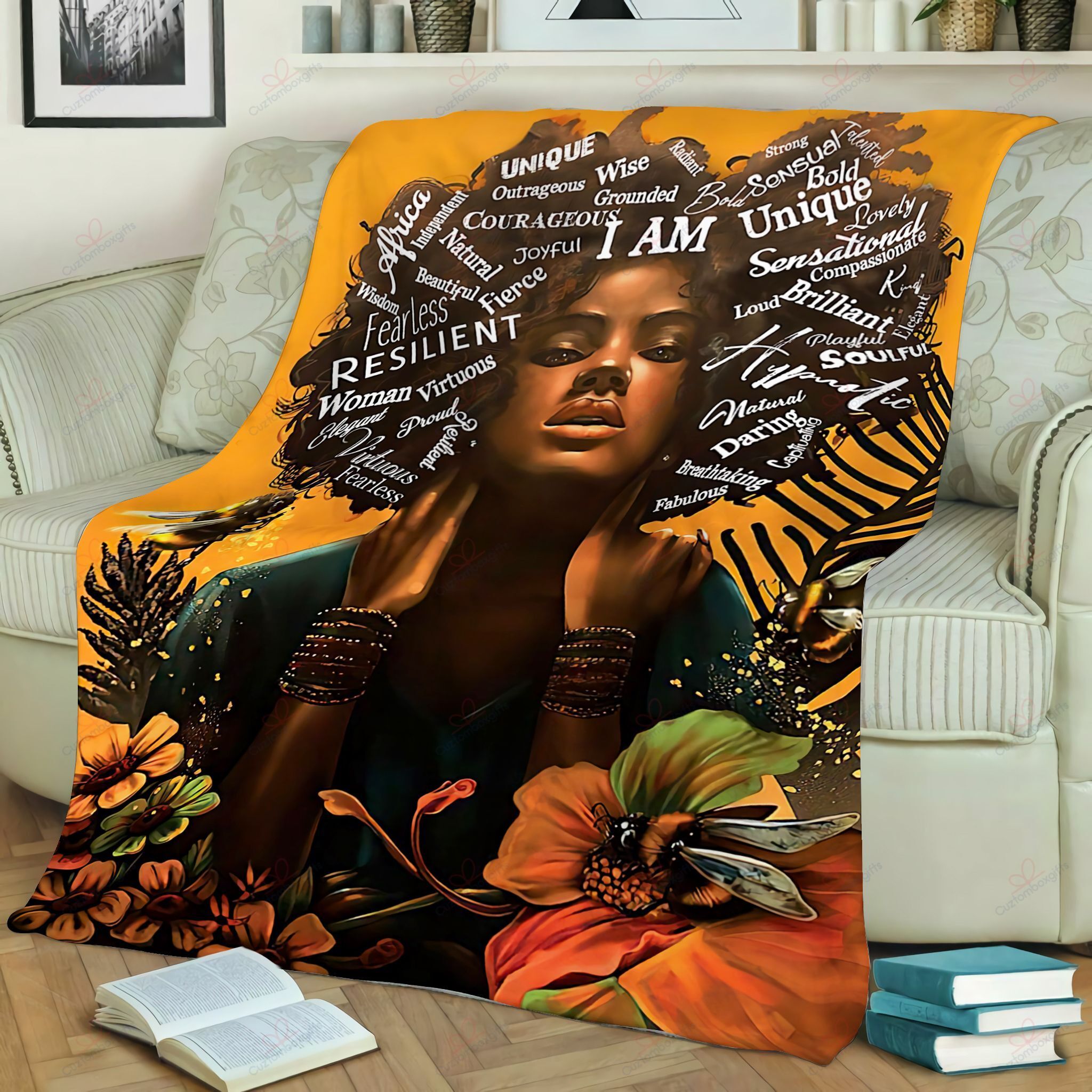 Africa Black Soulful And Elegant Girl Sherpa Fleece Blanket