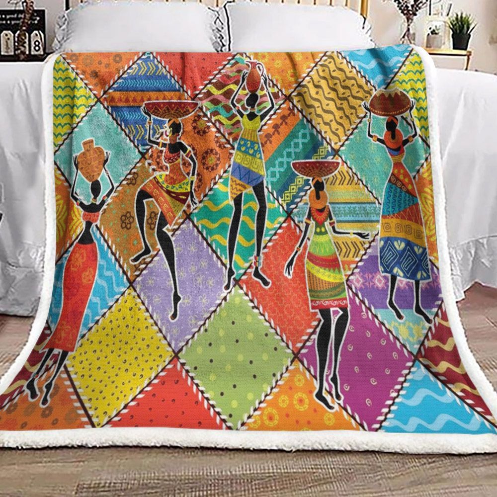 Africa Black Woman Sherpa Fleece Blanket