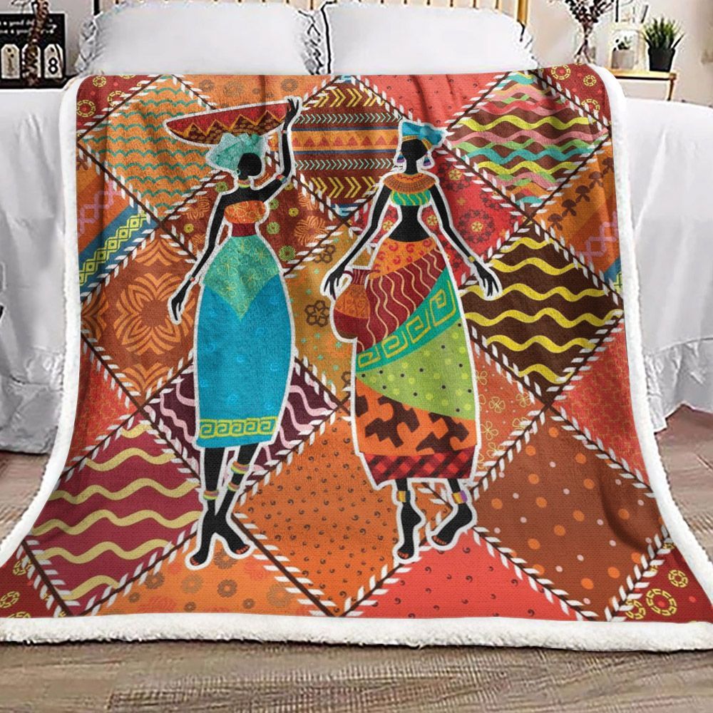 Africa Black Woman Sherpa Fleece Blanket