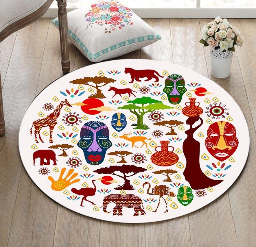 Africa Round Carpet
