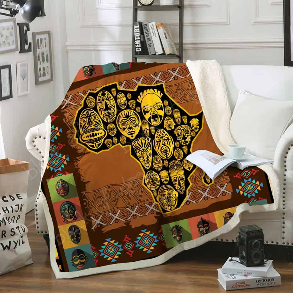 Africa Map Fleece Blanket