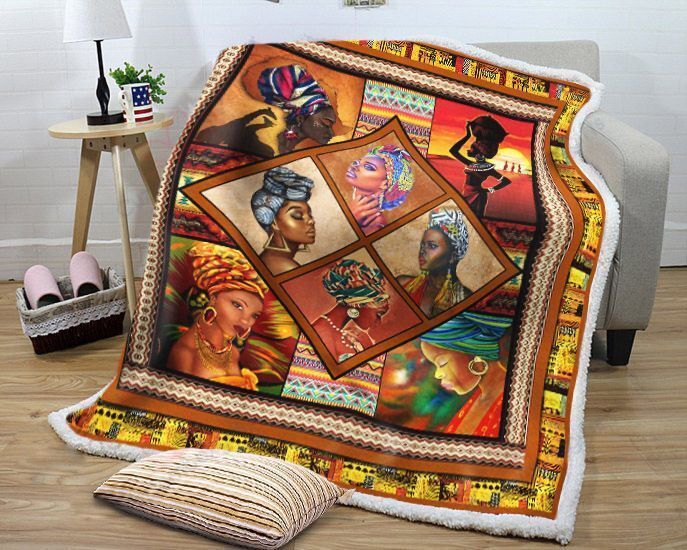 Africa Woman Sherpa Fleece Blanket