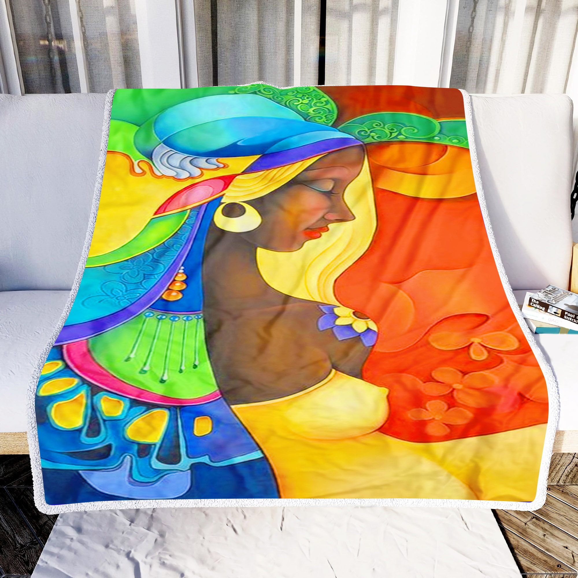 Africa Woman Fleece Blanket