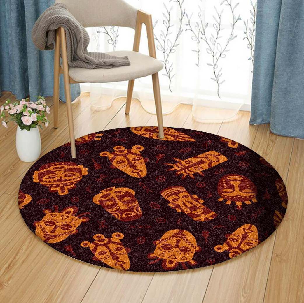 African Round Carpet